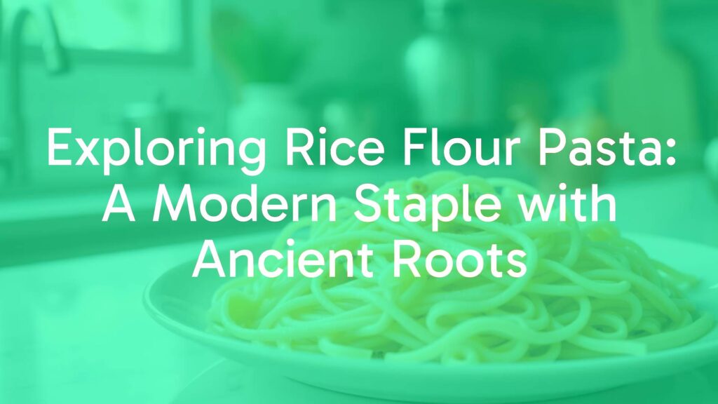 A plate of rice flour pasta with various shapes like spaghetti and penne, gluten-free, delicate texture, subtle flavor, modern kitchen setting, soft natural lighting, realistic.