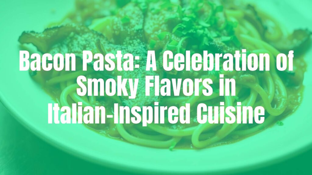 Delicious bacon pasta dish, crispy bacon pieces, al dente spaghetti, creamy tomato sauce, garnished with parsley, warm and inviting lighting, realistic food photography.