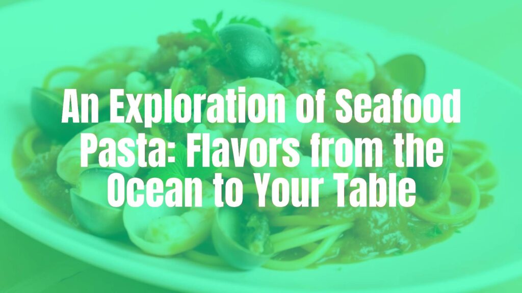 Delicious seafood pasta with shrimp, squid, and clams, served on a plate with fresh herbs, garlic, and a tomato-based sauce, elegant and savory, gourmet style.